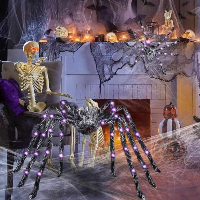 Spider Decoration Battery-Powered LED Flexible Legs Weather-Resistant