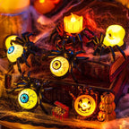 Spider Decoration LED Eyes & Flame-Effect Battery-Powered