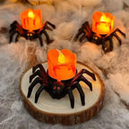 Spider Decoration LED Eyes & Flame-Effect Battery-Powered
