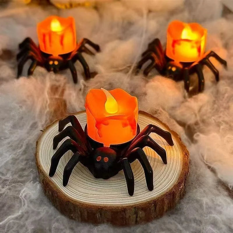 Spider Decoration LED Eyes & Flame-Effect Battery-Powered