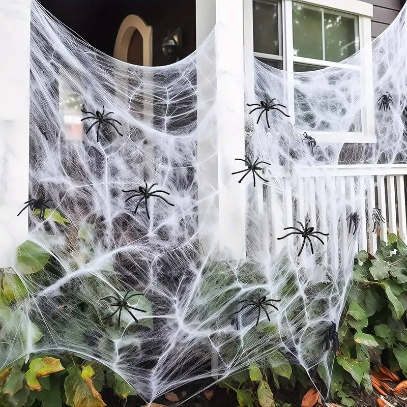 Spider Web Decoration 200 Sq Ft Includes Nine Spiders