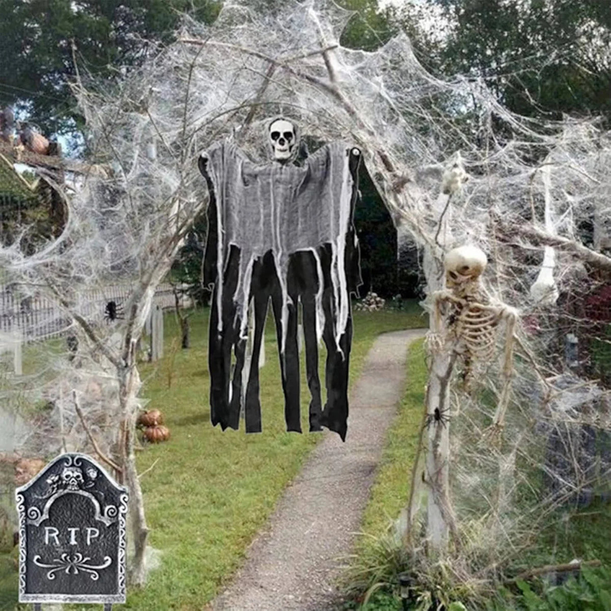 Spider Web Decoration 200 Sq Ft Includes Nine Spiders