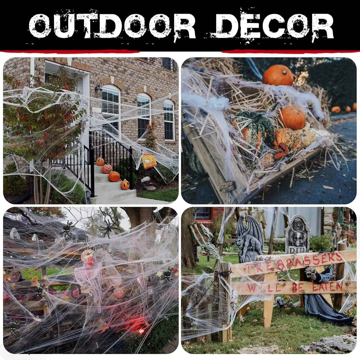 Spider Web Decoration 200 Sq Ft Includes Nine Spiders