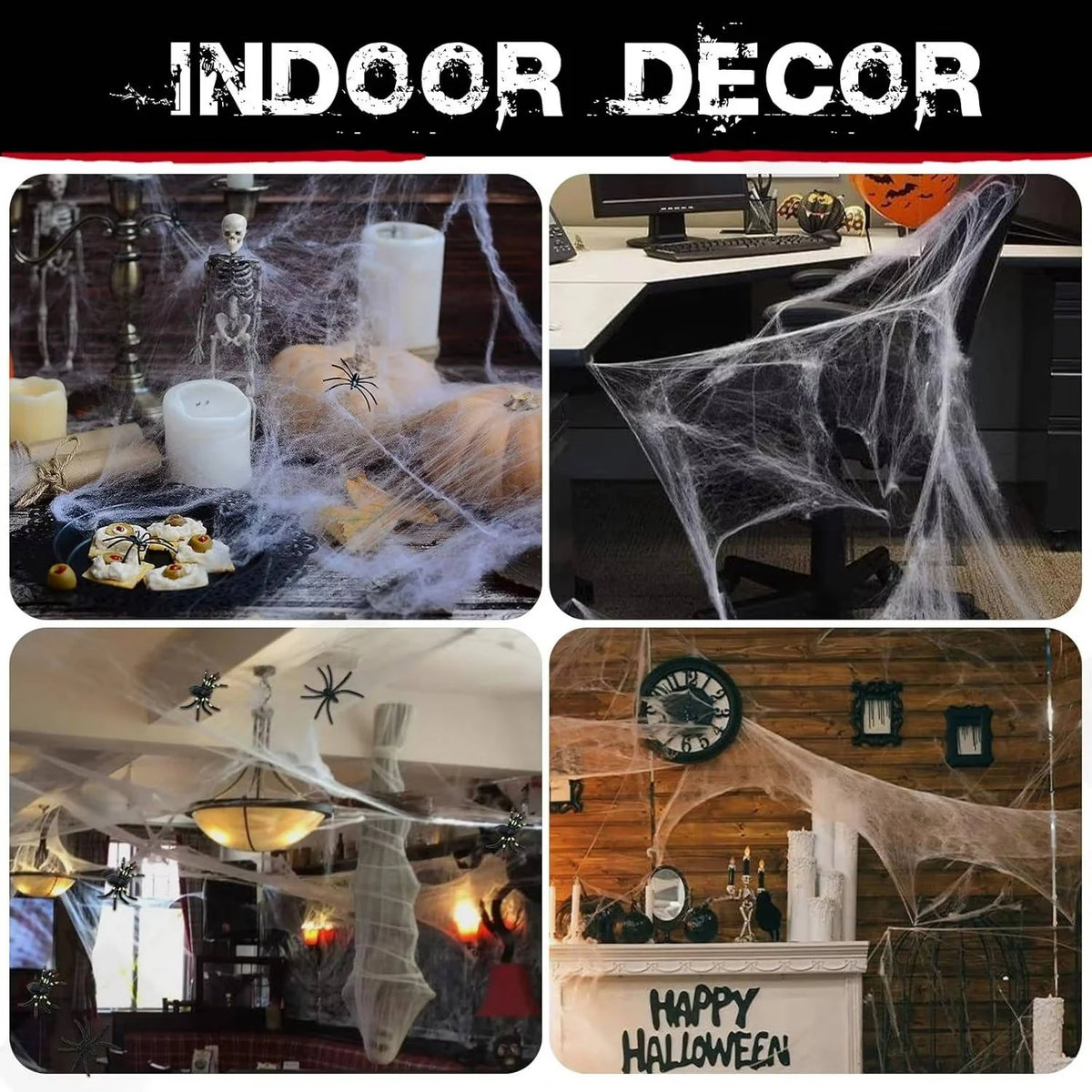 Spider Web Decoration 200 Sq Ft Includes Nine Spiders