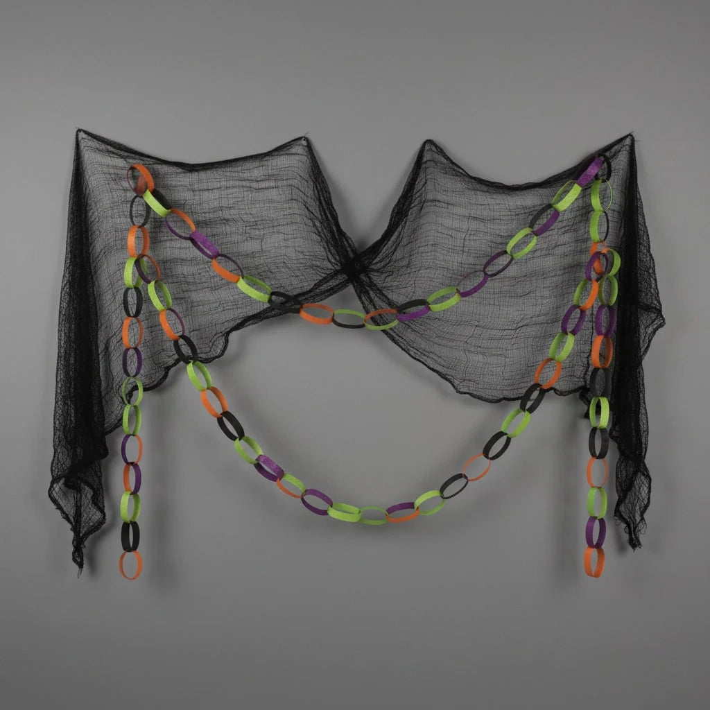 Spider Web Decoration Stretchy Black Mesh Reusable