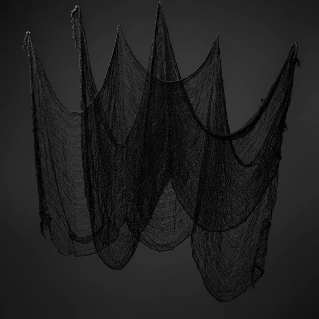 Spider Web Decoration Stretchy Black Mesh Reusable