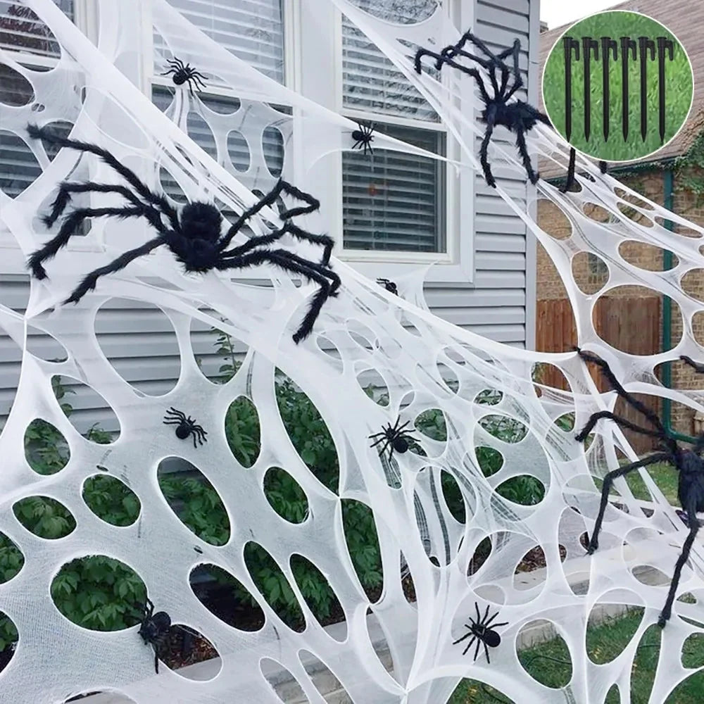 Spider Web Decoration Stretchy Reusable Covers 350 Square Feet