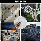 Spider Web Decoration Stretchy Reusable Covers 350 Square Feet