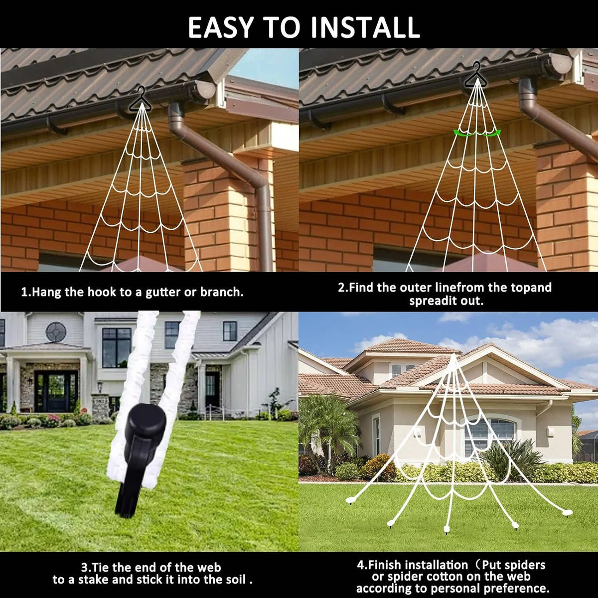 Spider Web Lights 16.4 Foot USB Remote & Timer