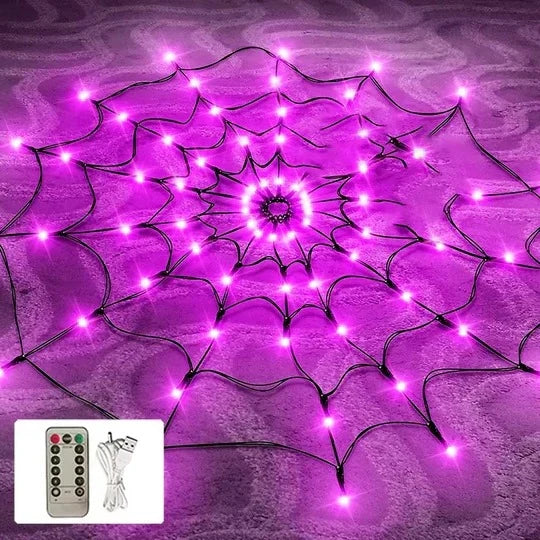 Spider Web Lights 4 Ft Remote-Controlled USB & Battery