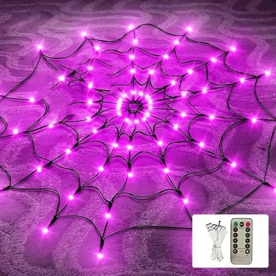 Spider Web Lights 80 LED 8 Modes Remote-Controlled