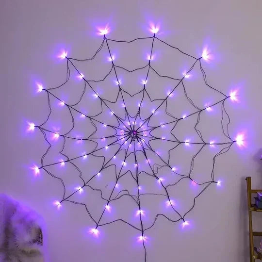 Spider Web Lights Purple LED 80 LEDs USB/Battery