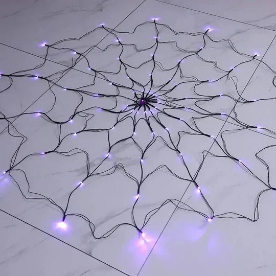 Spider Web Lights Purple LED Copper Wire 48 Inch