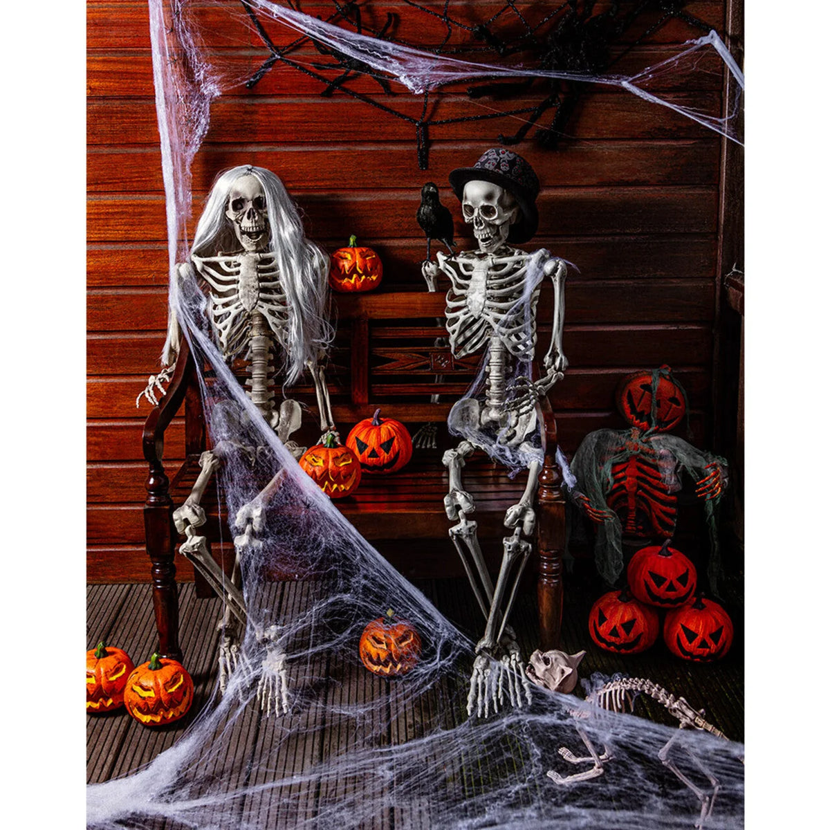Spiderweb Decoration Stretchable Black Backdrop