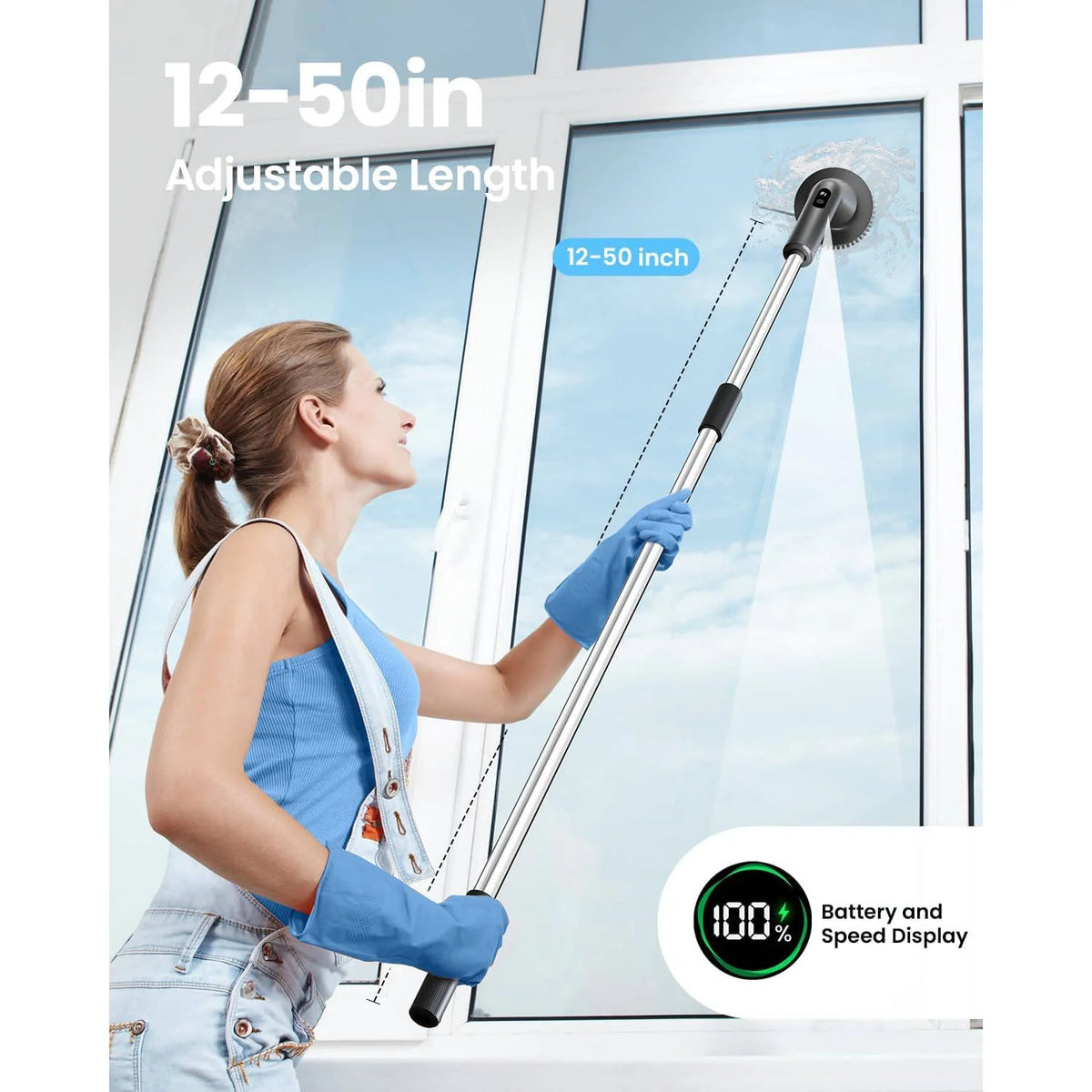 Spin Scrubber Cordless Extendable Handle 90 Minute Runtime