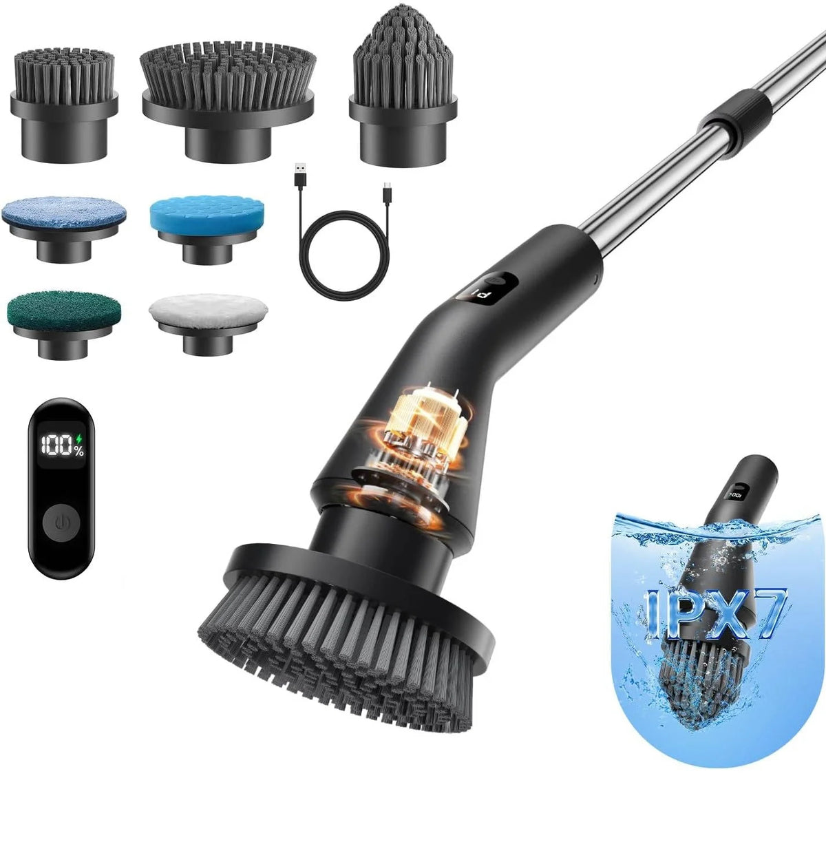 Spin Scrubber Cordless Extendable Handle 90 Minute Runtime