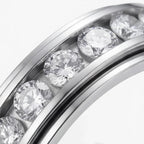 Spinner Ring Whisper-Quiet Titanium Steel Channel-Set Zirconia