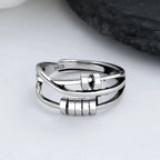 Spinning Ring Polished Silver Adjustable Fit Stress Relief