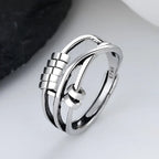 Spinning Ring Polished Silver Adjustable Fit Stress Relief