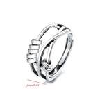 Spinning Ring Polished Silver Adjustable Fit Stress Relief