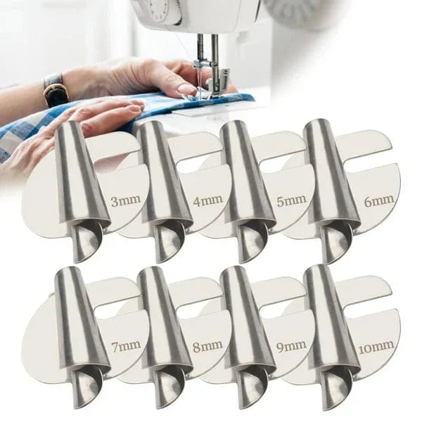 Spiral Hemmer Foot Set Stainless Steel 8-Piece