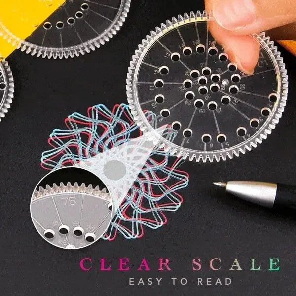 Spirograph Set 22 Piece Transparent Gears & Templates
