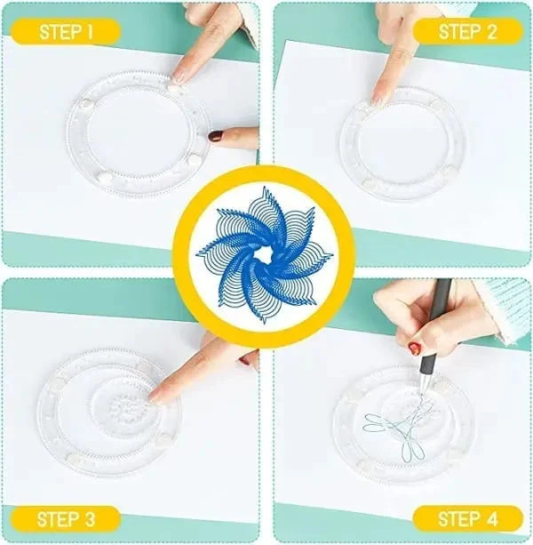Spirograph Set 22 Piece Transparent Gears & Templates