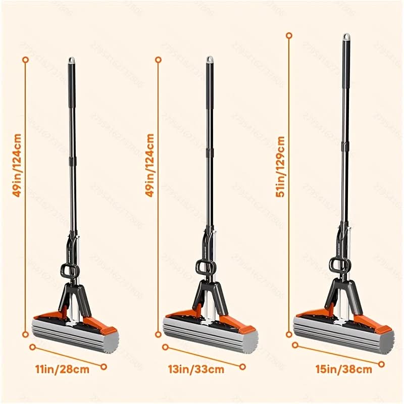 Sponge Mop Highly Absorbent Easy Wringing Includes Replacement Heads