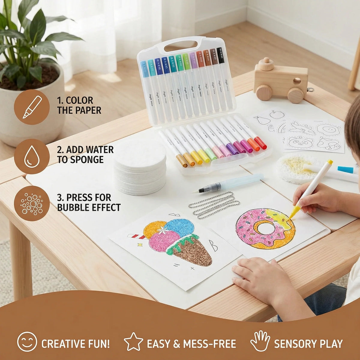 Sponge Stamping Set Bubble Texture Assorted Shapes