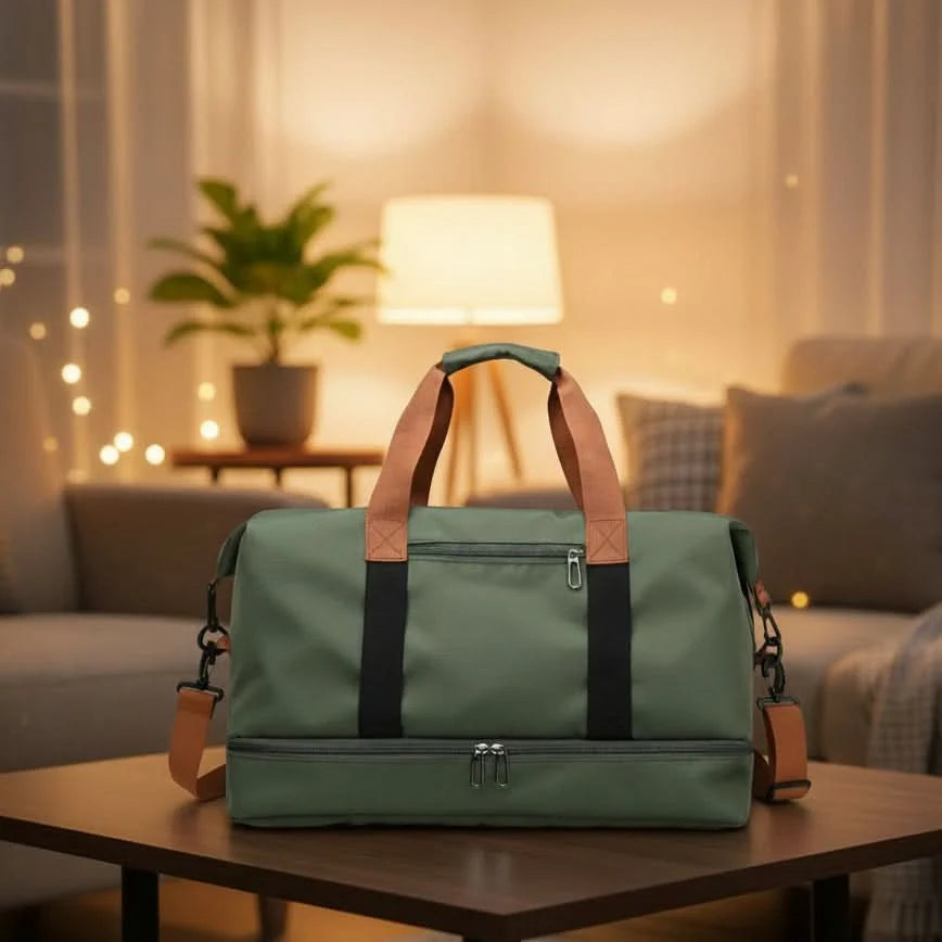 Sports And Travel Bag Shoe Compartment Wet-Dry Separation