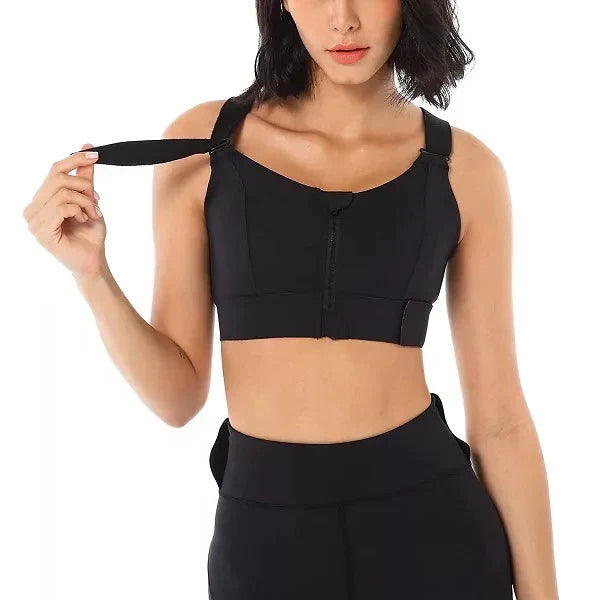 Sports Bra High-Impact Front-Zip Moisture-Wicking