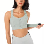 Sports Bra High-Impact Zip-Front Moisture-Wicking