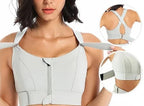 Sports Bra High Support Front Zip Adjustable Straps