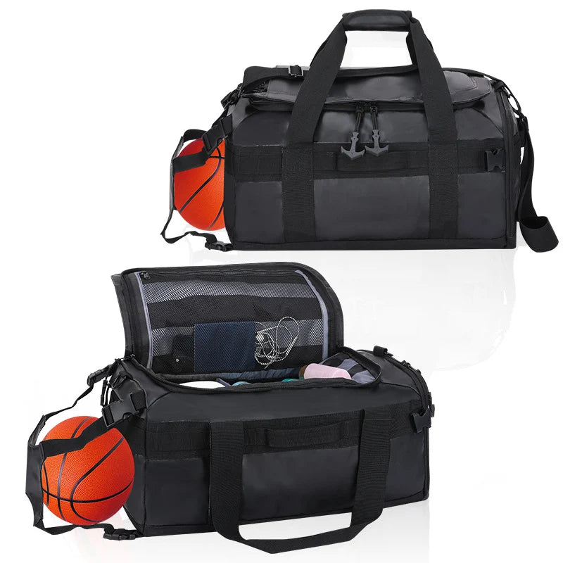 Sports Duffel Bag Large Capacity Water-Resistant Shoe Compartment