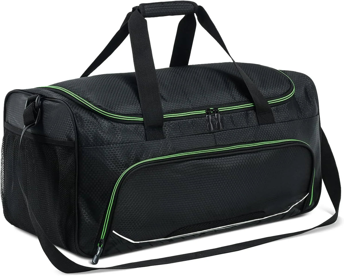 Sports Duffel Bag Shoe Compartment Wear-Resistant Fabric Adjustable Strap