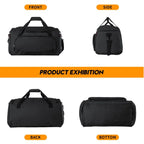 Sports Duffel Bag Shoe Compartment Wear-Resistant Fabric Adjustable Strap