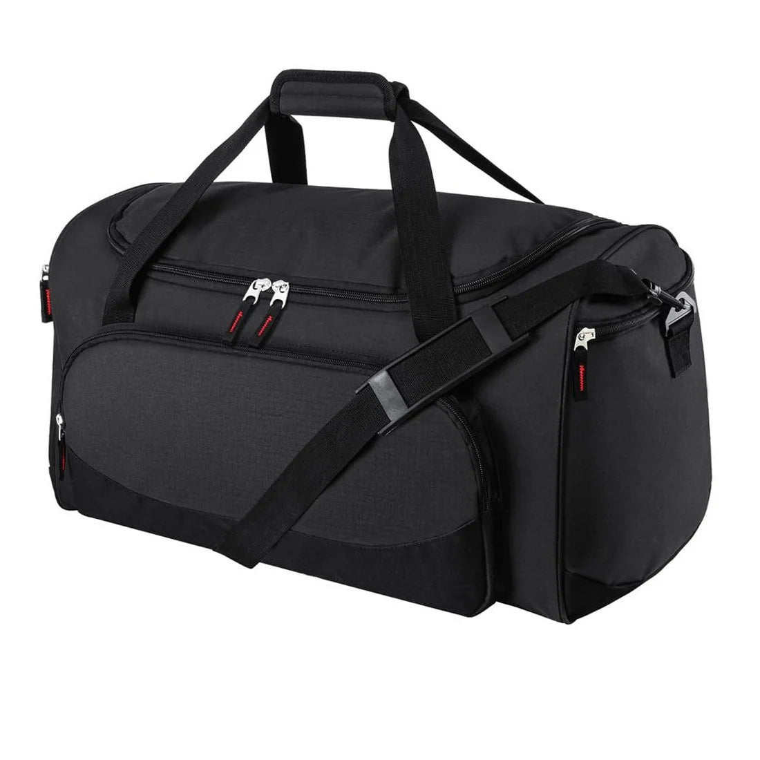 Sports Duffel Bag Shoe Compartment Wear-Resistant Fabric Adjustable Strap