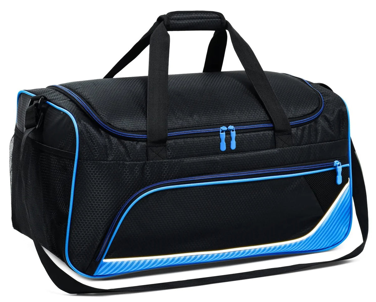 Sports Duffel Bag Shoe Compartment Wear-Resistant Fabric Adjustable Strap