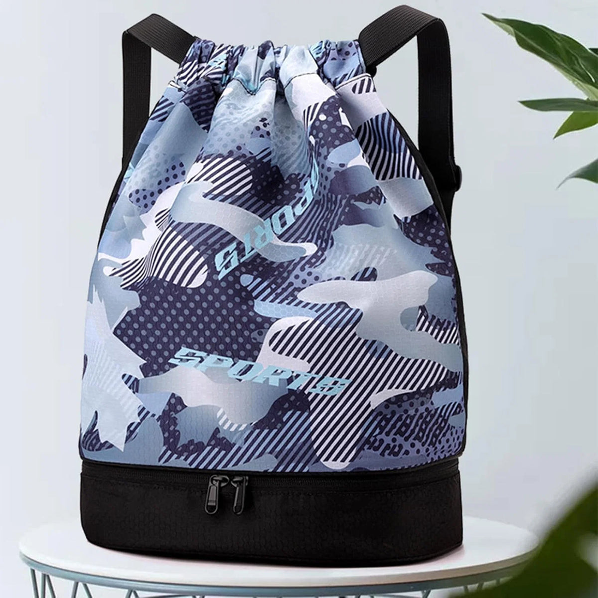 Sports Duffle Bag Separate Shoe Compartment Adjustable Strap