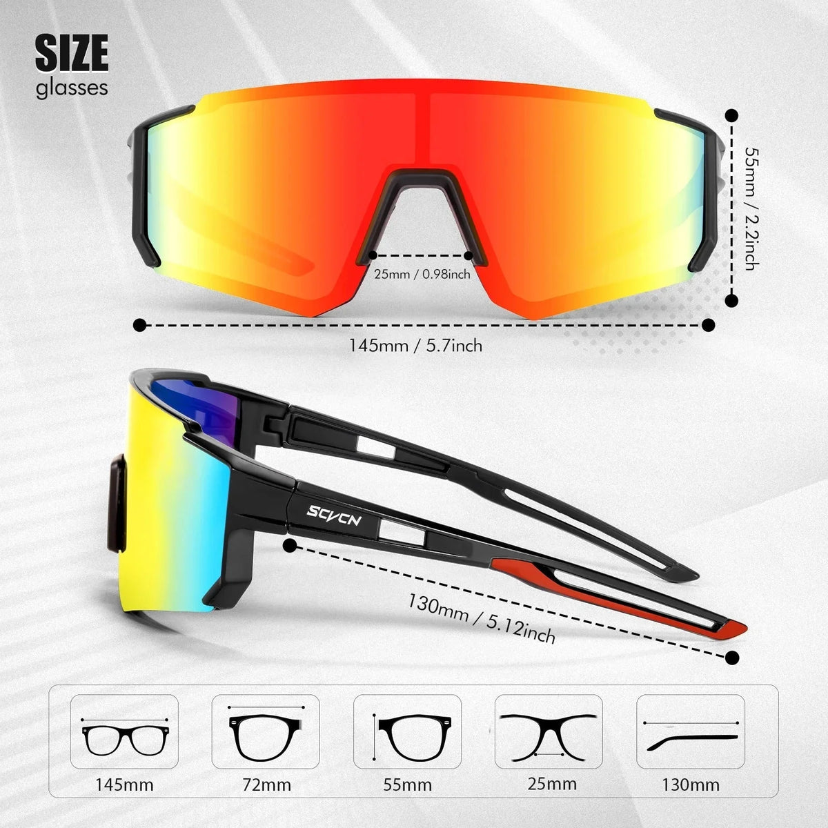 Sports Sunglasses UV400 Lightweight & Ergonomic Fit