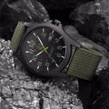 Sports Watch Stainless Steel Case Silicone Strap 50m Water-Resistant