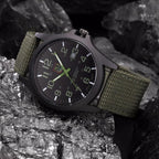 Sports Watch Stainless Steel Case Silicone Strap 50m Water-Resistant