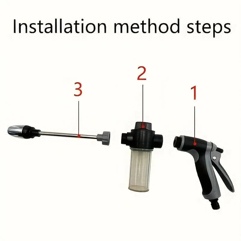 Spray Gun High-Pressure Ergonomic Handle Fits 3/4 Inch Hose