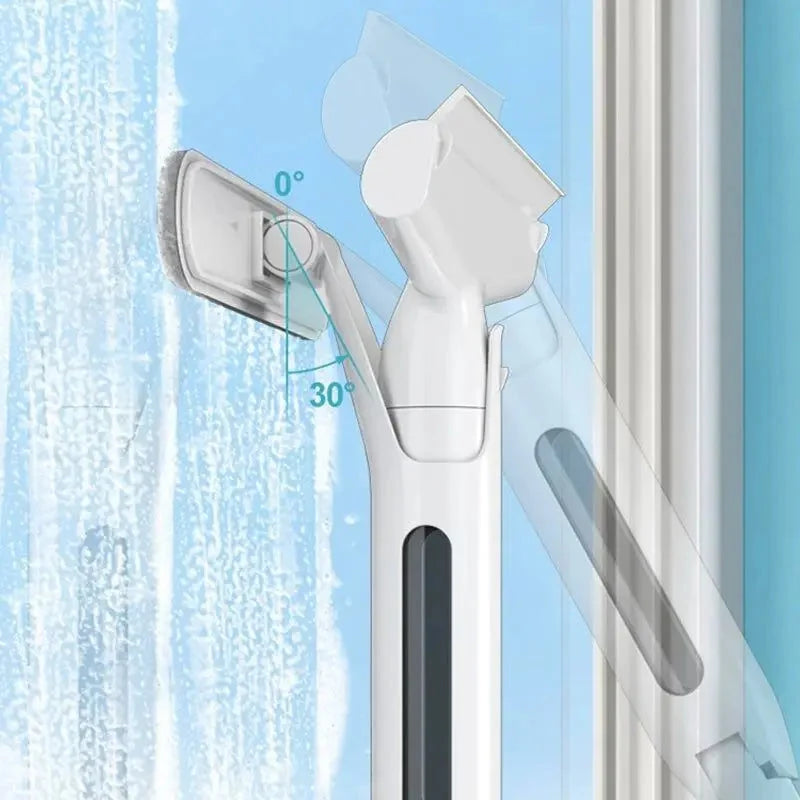Spray Mop Built-In Spray Trigger Silicone Scraper Retractable Handle