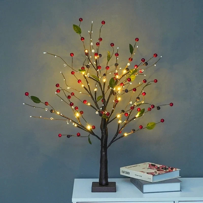 Spring Tree Warm White LED Battery-Powered Flexible Branches