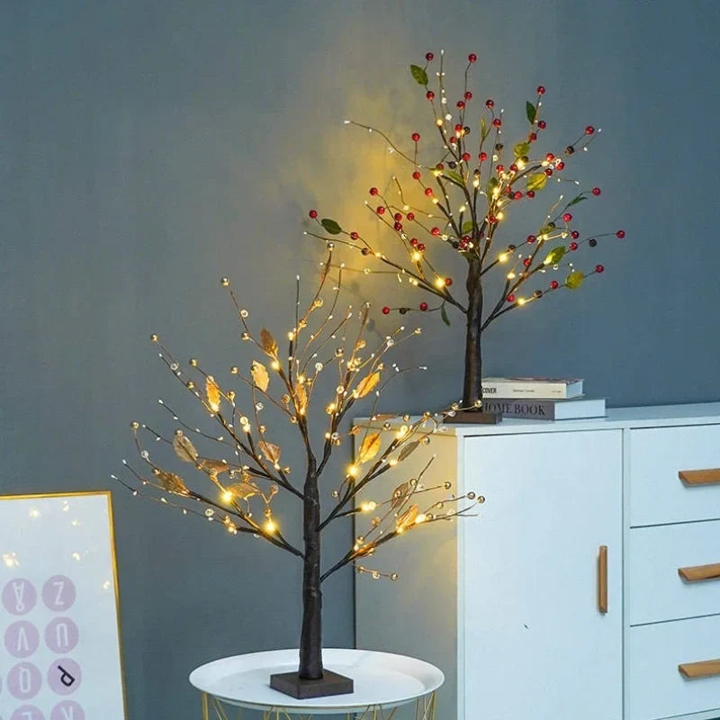 Spring Tree Warm White LED Battery-Powered Flexible Branches