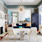 Sputnik Chandelier 12-Light Dimmable Rainbow Brass