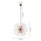 Sputnik Chandelier 12-Light Dimmable Rainbow Brass
