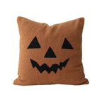 Square Accent Pillow Embroidered Ghost Bouclé Fleece Removable Cover