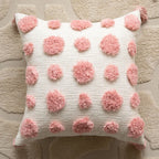 Square Accent Pillow Hand-Tufted Cotton & Tassels